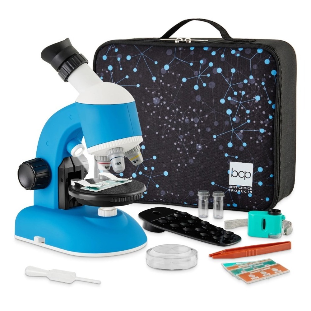 Best Choice Products 30-Piece STEM Kids Microscope Science Kit 100x 600x 1200x